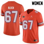 Women's Florida Gators #67 Christopher Bleich NCAA Jordan Brand Orange Authentic Stitched College Football Jersey EQZ0862WO